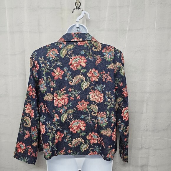Vintage Appleseed's Blue Pink Floral Boho Cottagecore Retro Trucker Jacket 12P - Picture 8 of 12